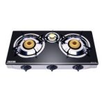 SOLSTAR GBG-3CSS 3 Gas Burners Table Glass Top Cooker