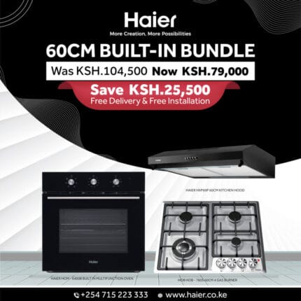 Haier 60cm Complete Built-in Bundle: 60cm Hood + 60cm 4 burner built-in Hob + 59L built-in oven - Haier