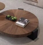 Modern Dual-Layer Coffee Table Set – Wood & Tempered Glass